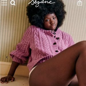 Purple Sezane Button-Up Cardigan